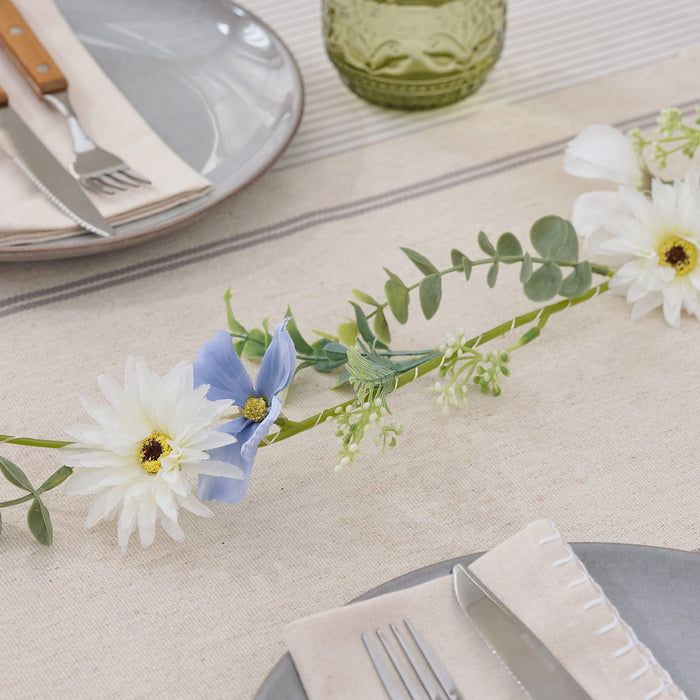Pre Lit Blue Bloom Garland