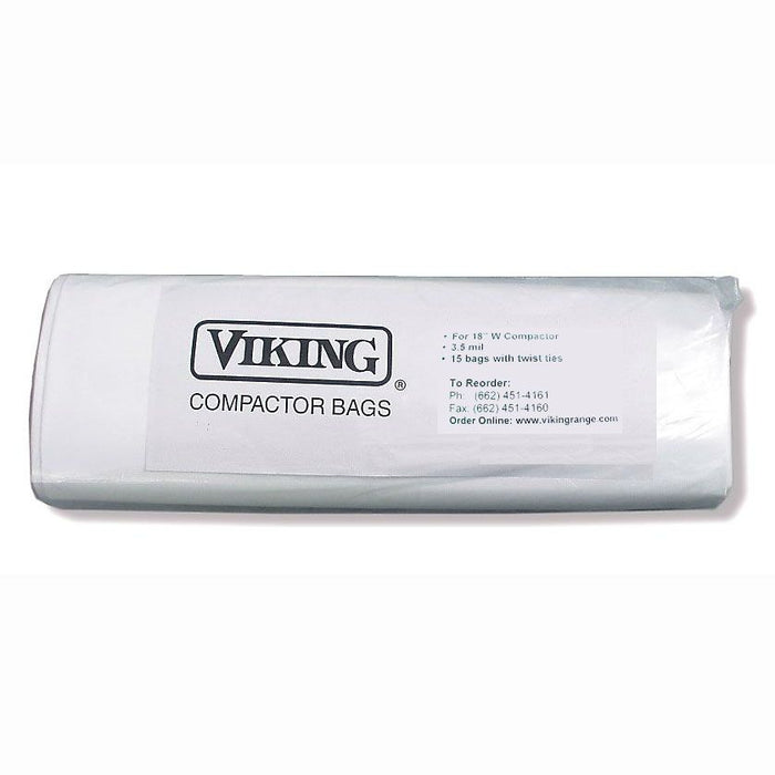 18" TRASH COMPACTOR BAGS & TIES (15 per pack) - TCB15VUC