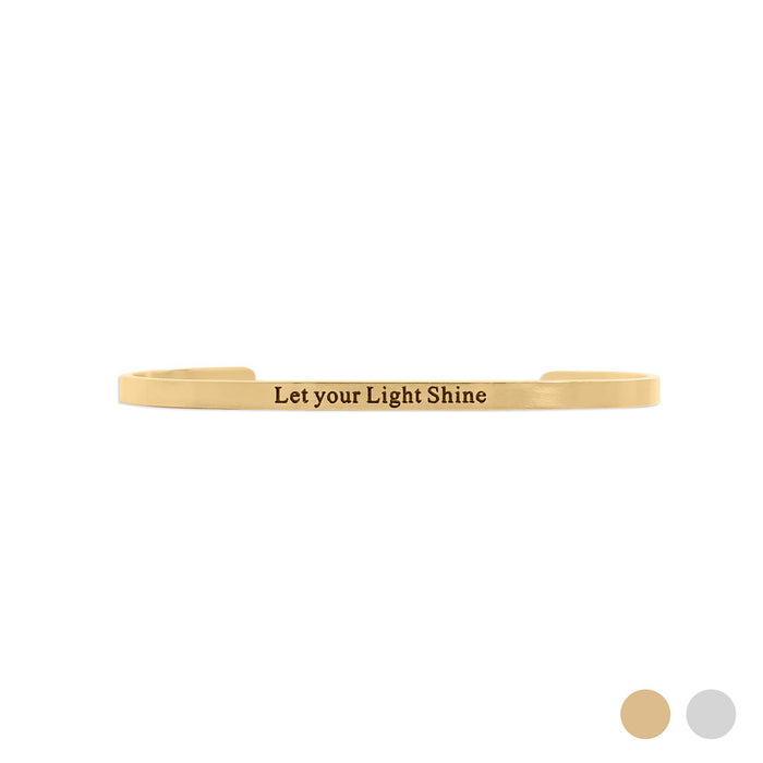 18K Gold PVD Stainless Steel Let your Light Shine Bracelet