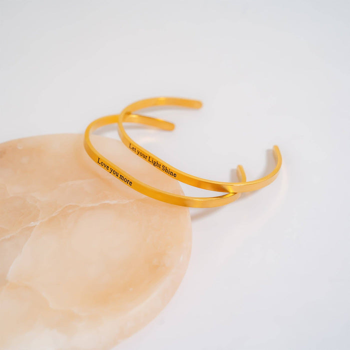 18K Gold PVD Stainless Steel Let your Light Shine Bracelet