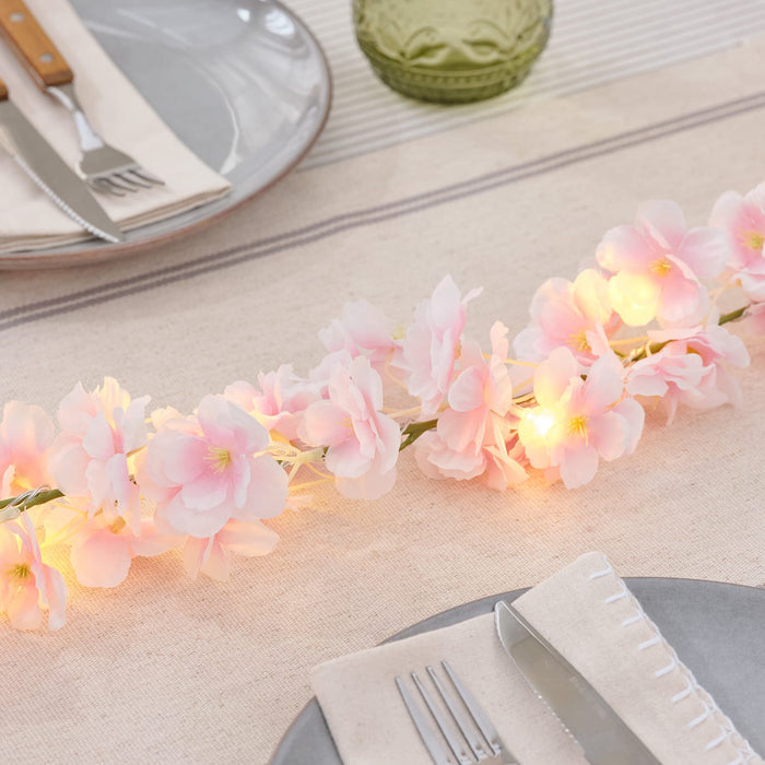 1.8m Pre Lit Cherry Blossom Garland
