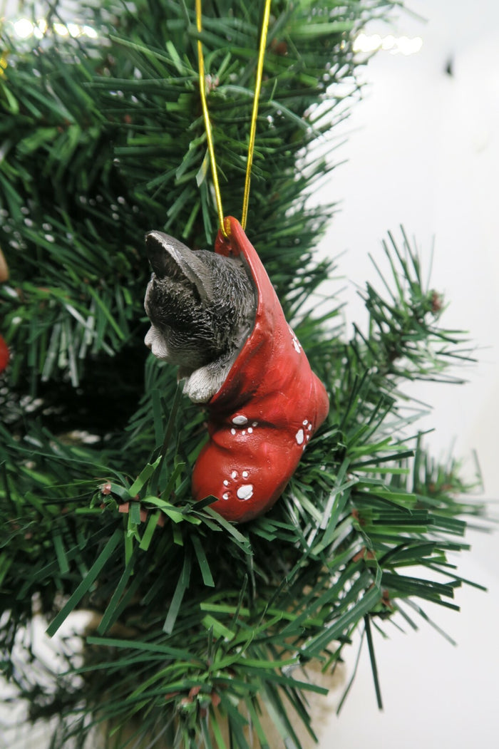 2 x Black & White Cat Kitten Christmas Xmas Tree Decoration Statue Home Decor