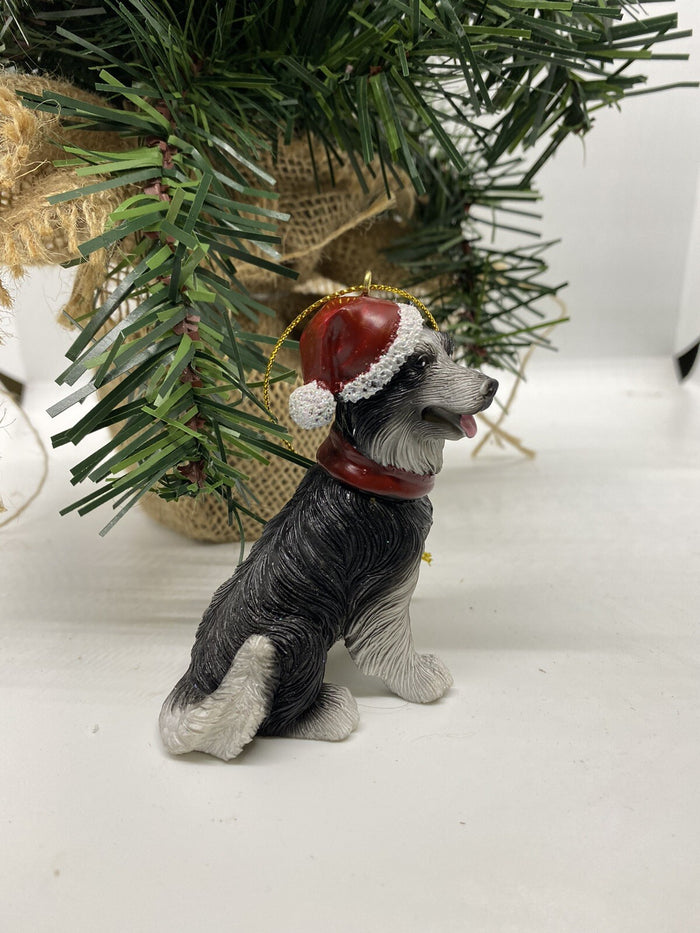 2 x Border Collie Dog Puppy Christmas Xmas Tree Decoration Statue Home Decor