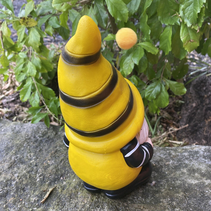 23cm Gnome Bee Holding A Daisy Home Garden Ornament Figurine Statue Decor NEW