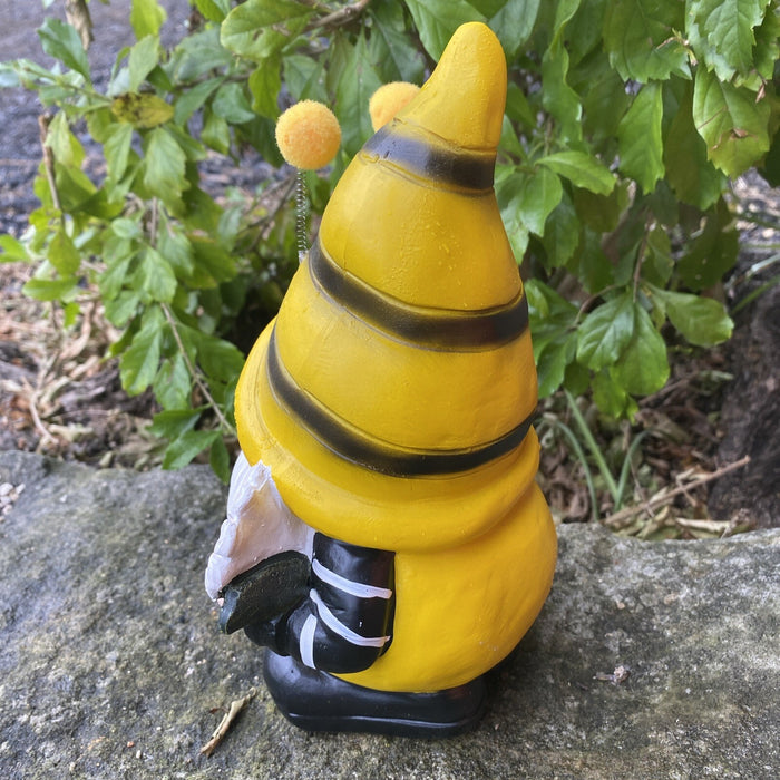 23cm Gnome Bee Holding A Daisy Home Garden Ornament Figurine Statue Decor NEW