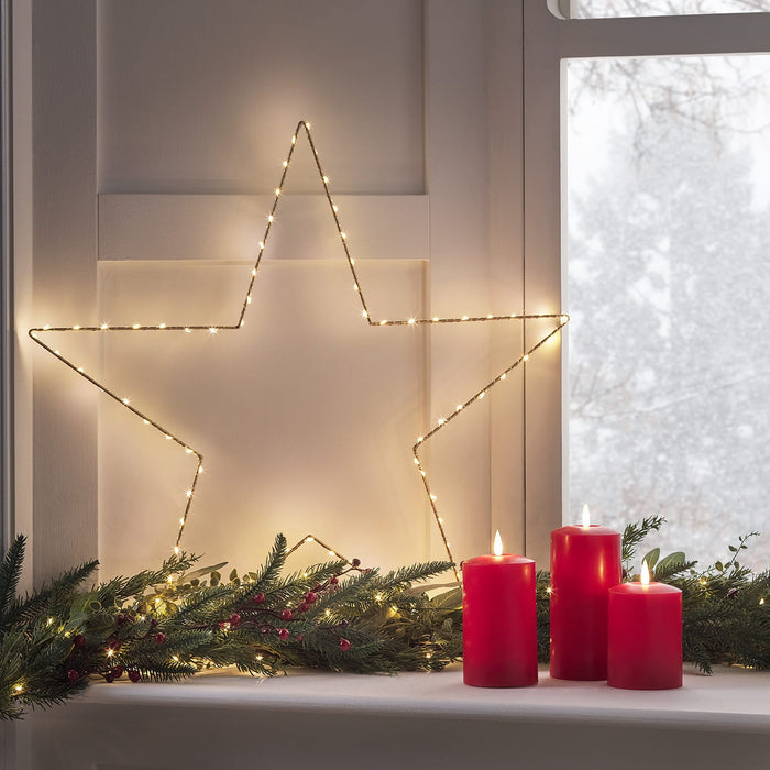 2m Pre Lit Pine & Red Berry Christmas Garland