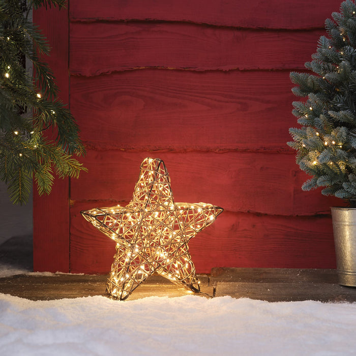 35cm Studley Rattan LED Star