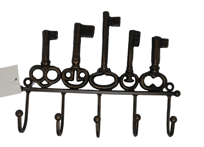 5 Hook Cast Iron Metal Rustic Key Hook Holder Rack Home Decor