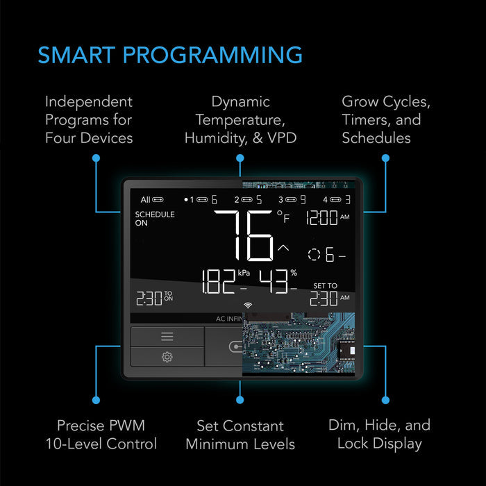 AC Infinity CONTROLLER 69 PRO Advanced Multi-Device LED Grow Light & Environmental Control System