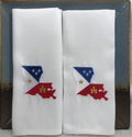 Acadiana Flag Louisiana Dinner Cloth Napkins Set of 6 Embroidered Customized Personalized