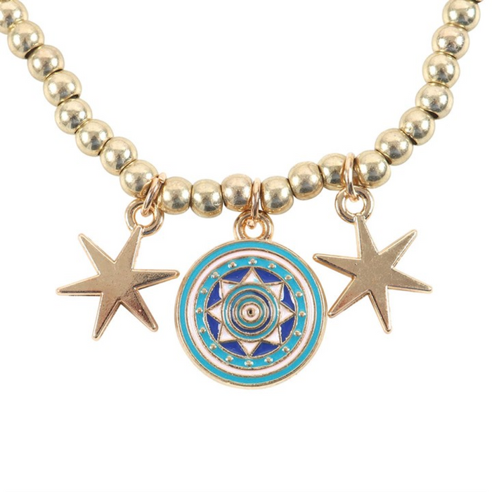 All Seeing Eye Beaded Charm Bracelet