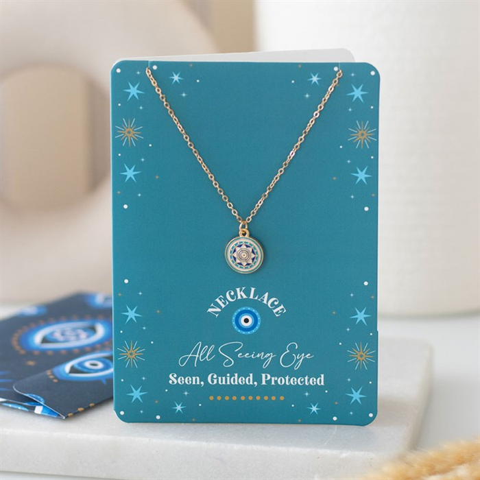 All Seeing Eye Necklace on Greeting Card