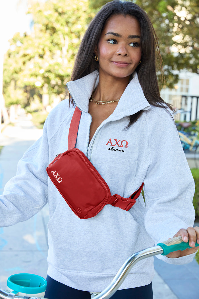 Alpha Chi Omega ALUMNA lululemon Scuba Oversized Funnel-Neck Half Zip Long