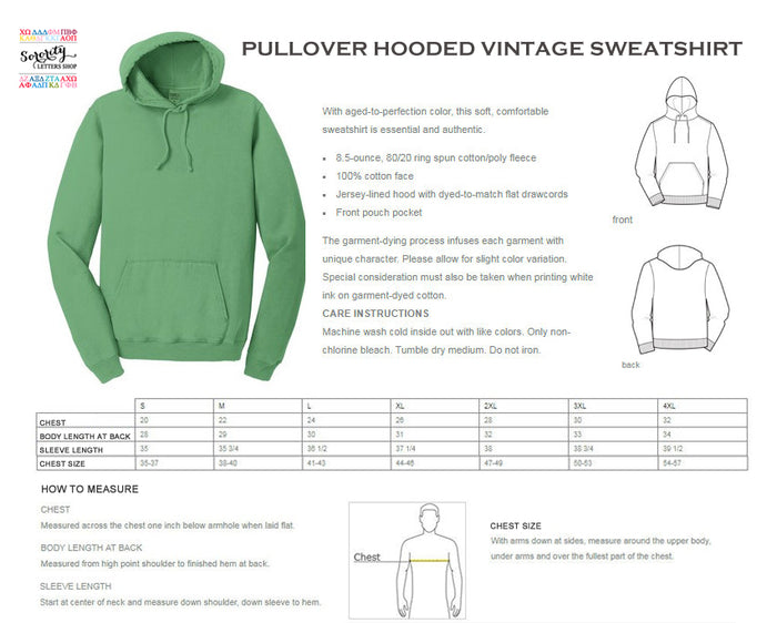 Alpha Chi Omega Hooded Pullover Vintage Sweatshirt