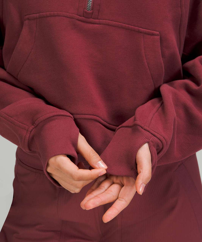 Alpha Chi Omega lululemon Scuba Oversized Half-Zip Hoodie - Ruby Wine