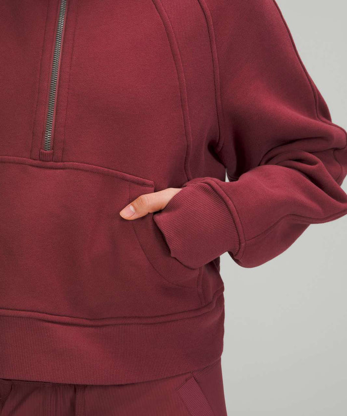 Alpha Chi Omega lululemon Scuba Oversized Half-Zip Hoodie - Ruby Wine