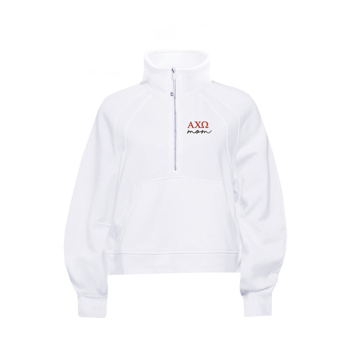 Alpha Chi Omega MOM lululemon Scuba Oversized Funnel-Neck Half Zip - White