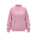 Pink sweatshirt with 1909 in white lettering on the front