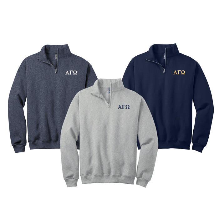 Alpha Gamma Omega Quarter Zip Sweatshirt - Letters