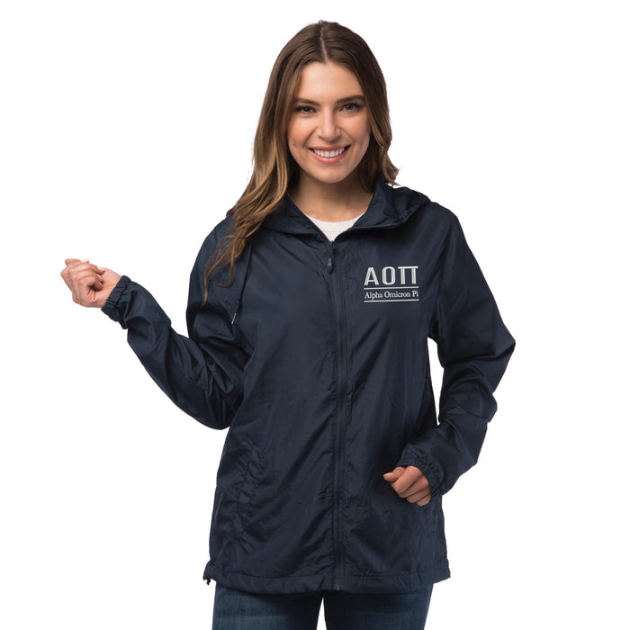Alpha Omicron Pi Lightweight Windbreaker Jacket