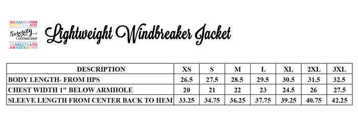 Alpha Omicron Pi Lightweight Windbreaker Jacket