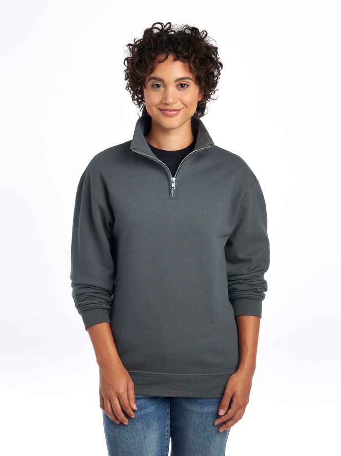 Alpha Omicron Pi Quarter Zip Pullover - Infinity Rose Logo Fraternity