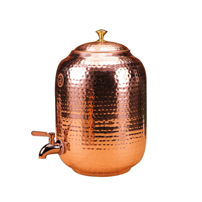 Antique Copper Water Dispenser With Lid (8 litres)