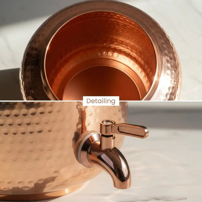 Antique Copper Water Dispenser With Lid (8 litres)