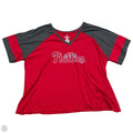 Athletic Top Short Sleeve By Fanatics In Red, Size: 3x