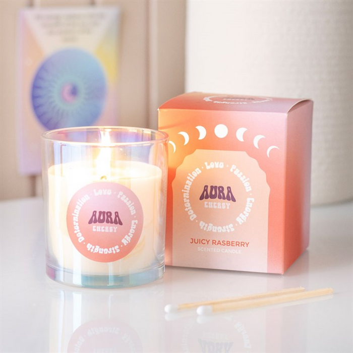 Aura Energy Juicy Raspberry Iridescent Candle