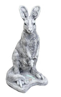 22nice4me Garden Statues Australian made grey concrete kangaroo and joey garden ornament with detailed texture.