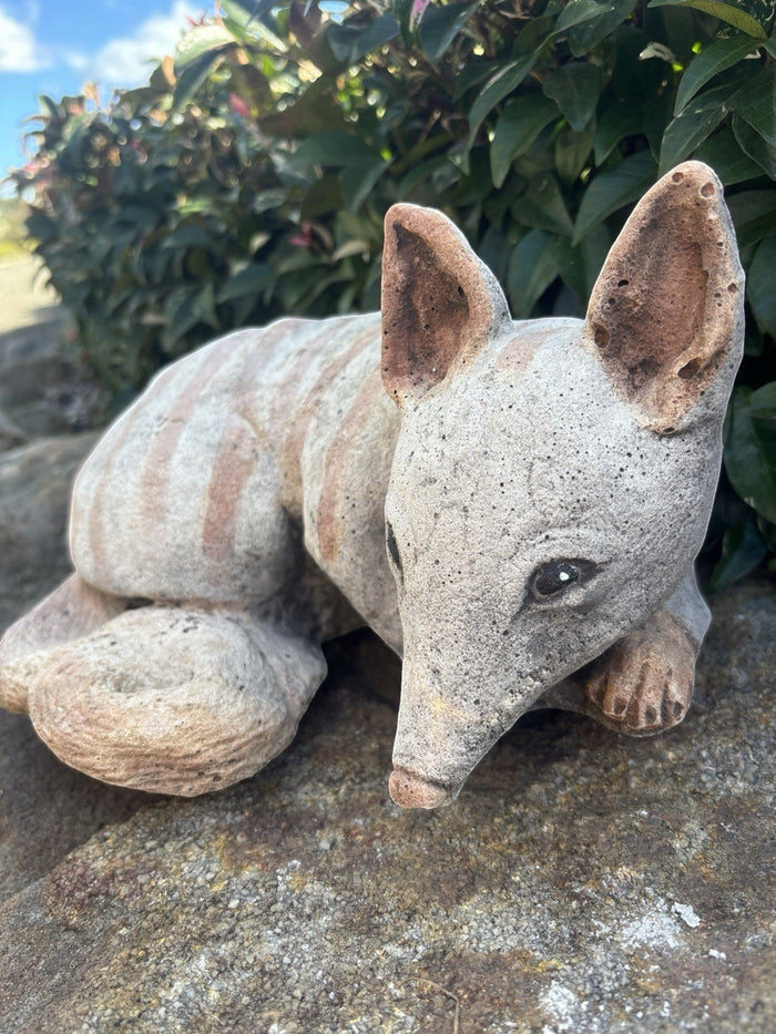 22nice4me Garden Statues handcrafted concrete numbat garden ornament with grey and brown textured finish