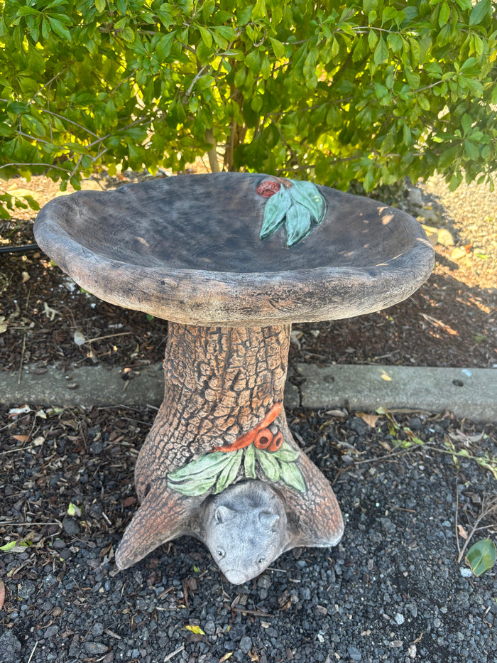 Australian Made Concrete Wombat Bird Bath – Outdoor Garden Ornament - Pick Up Only