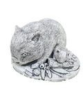 22nice4me Garden Statues handcrafted concrete wombat and baby sculpture with eucalyptus leaf detail