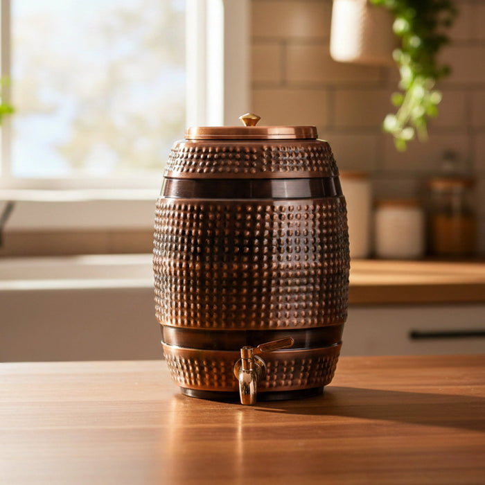 Barrel-Shaped Pure Copper Water Dispenser