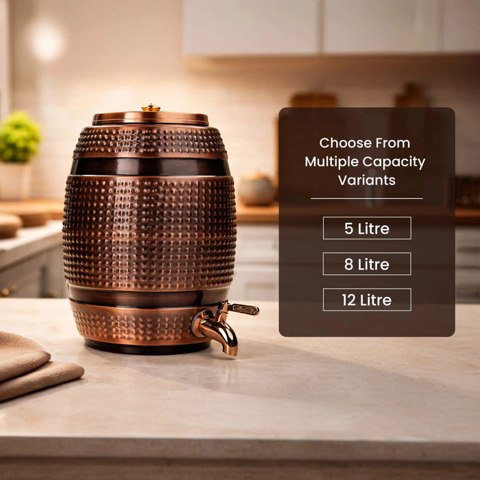 Barrel-Shaped Pure Copper Water Dispenser Artarium