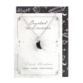 Black Obsidian Crystal Moon Necklace on Greeting Card