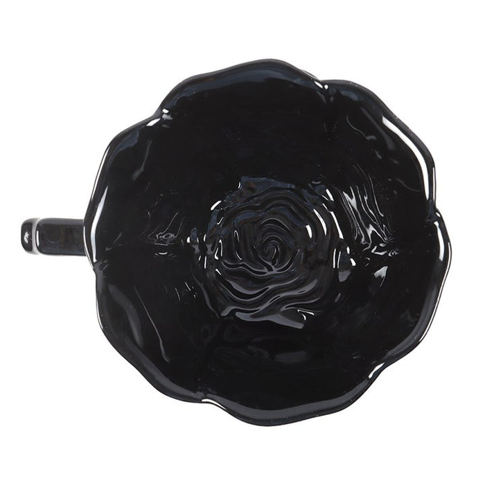 Black Rose Teacup and Saucer