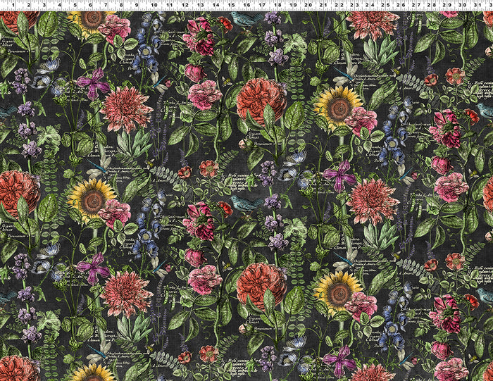 Botanical Journal Digital Drawings Y3239-3 Black