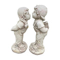 Boy And Girl First Kiss Garden Statue Figurine Sculpture Ornament Children 50 cm