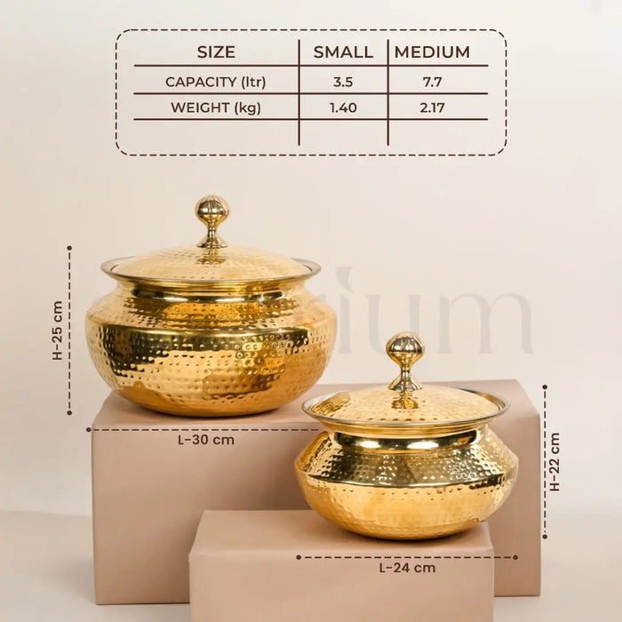 Brass Degchi/Patili with Lid