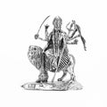 Brass Durga Idol Silver Plated
