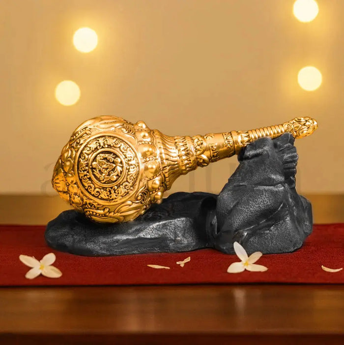 Brass Hanuman Gada Gold Plated