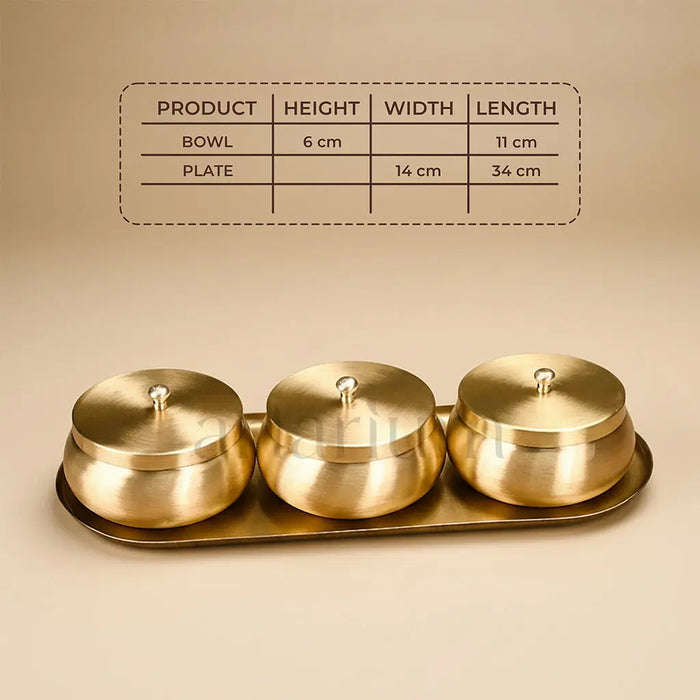 Brass Nut Bowl Set