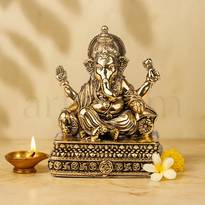 Brass Vinayaka Statue Gold Plated