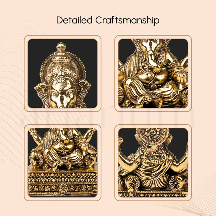 Brass Vinayaka Statue Gold Plated