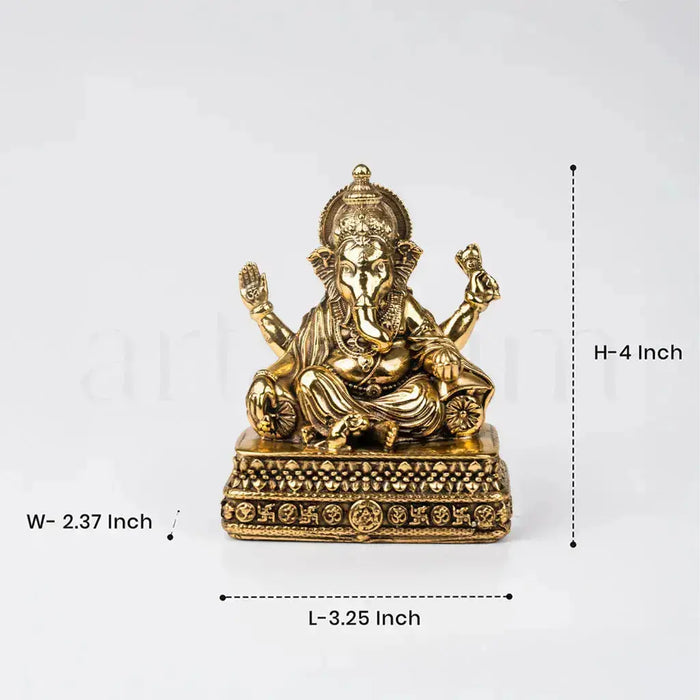 Brass Vinayaka Statue Gold Plated