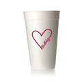 BULLDOG HEART FOAM CUPS