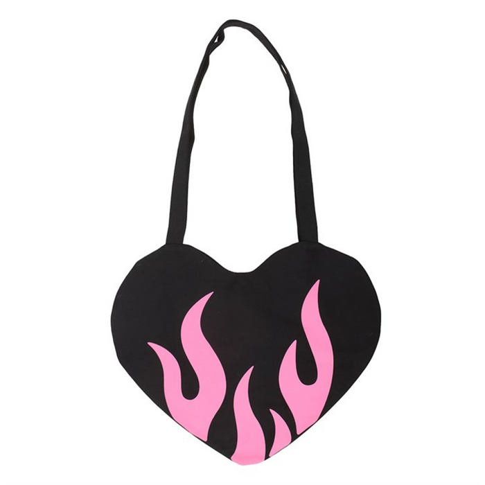Burning Heart Satin Tote Bag