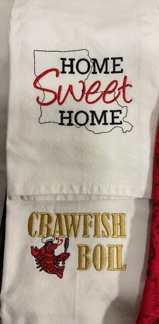 Cajun Crawfish Kitchen Set- Oven Mitt and Festive Tea Towels, Cajun kitchen gift set